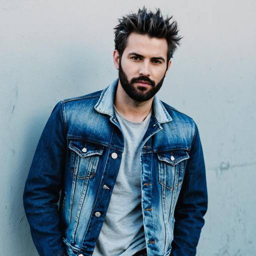 Rugged Man in Denim Jacket
