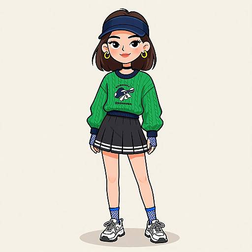 Sporty Chic Woman in Layered Outfit