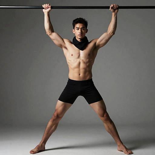 Realistic Athletic Boy Minimalist Art