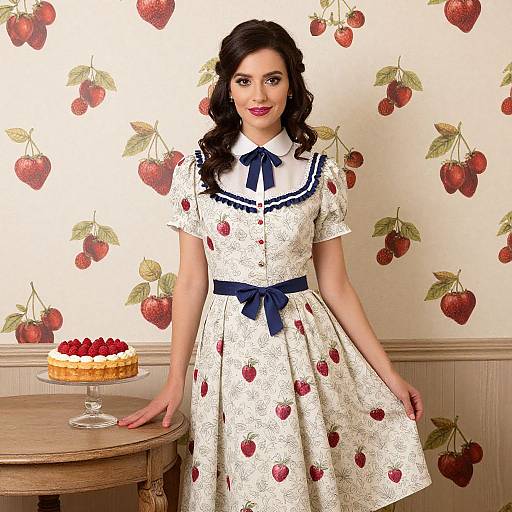 Vintage Berry Dress and Raspberry Torte