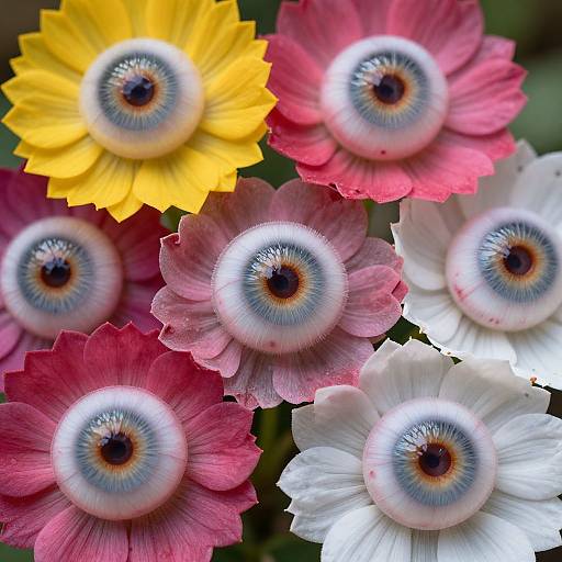 Surreal Macro Flowers with Eyeballs