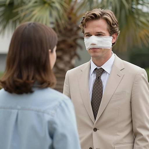 Casual Encounter Under Palm Trees