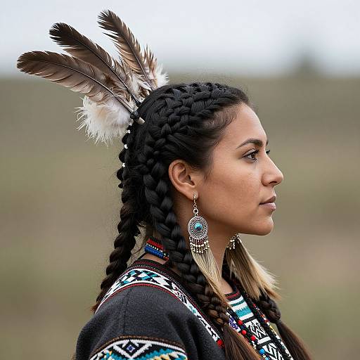 Mohawk Woman with Braided Hair