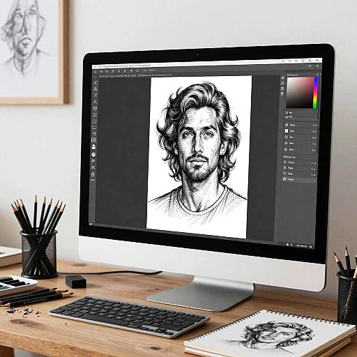 Digital to Line Art Studio Scene