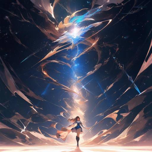 Epic Fantasy Scene with Anime Heroine