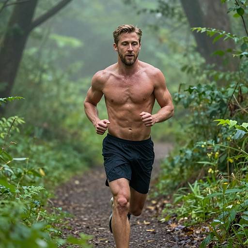 Ryan Gosling Jogging Through Forest