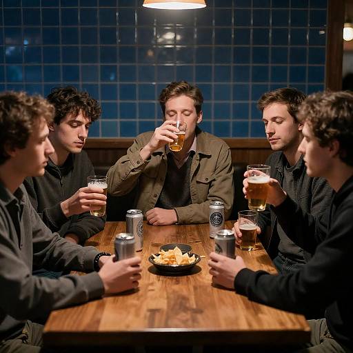 Relaxed Gathering at a Dim Bar