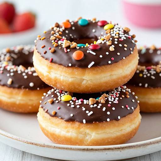 Glossy Frosted Doughnuts Stack