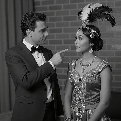 Elegant Black and White Portrait Interaction