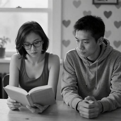 Intimate Black-and-White Table Scene
