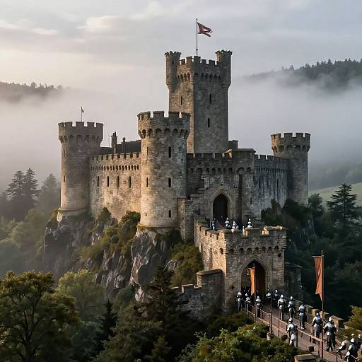 Majestic Medieval Castle at Dawn