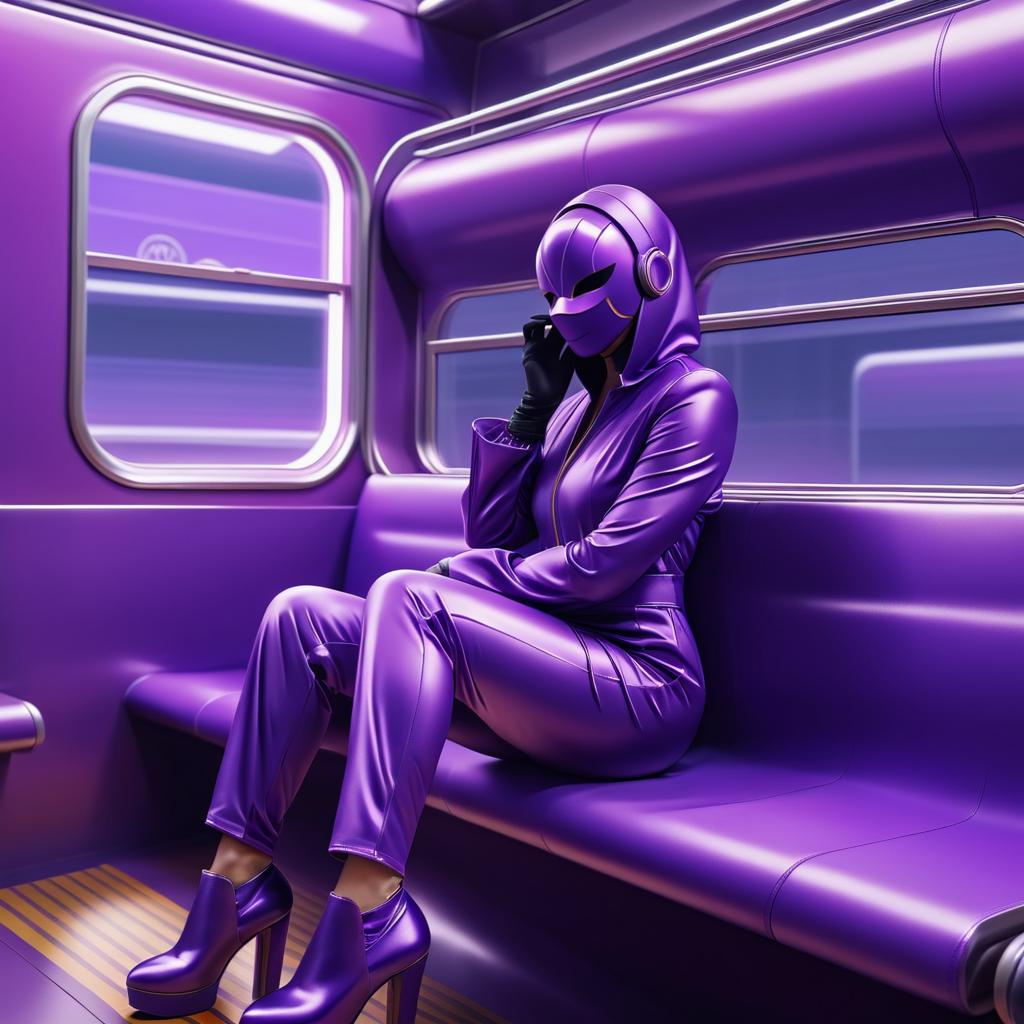 Mysterious Figure in Purple Jumpsuit