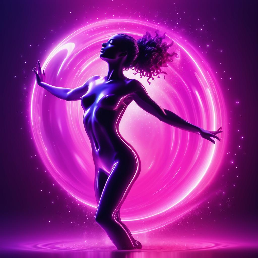 Vibrant Magenta Silhouette in Motion