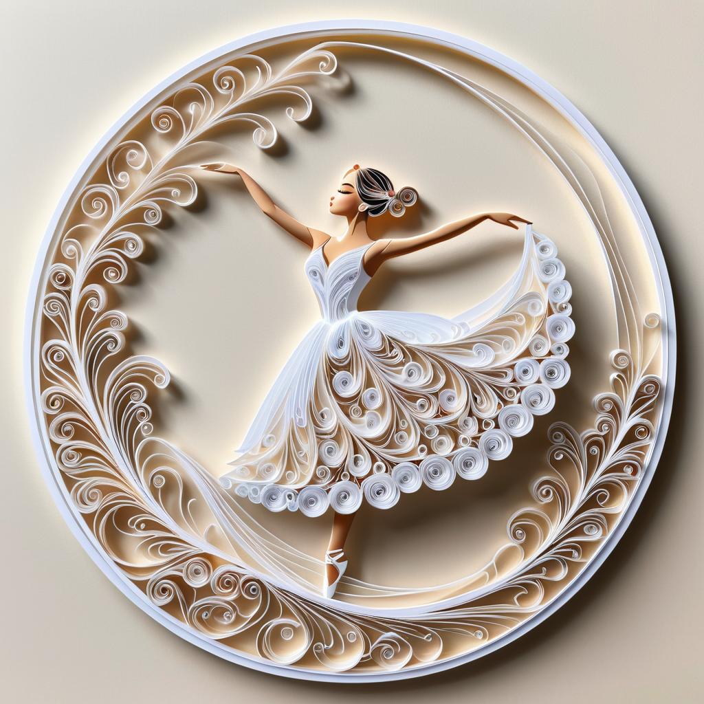 Graceful Ballerina in Quilled Art Design