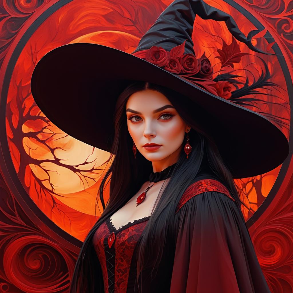 Modern Gothic Witch in Warm Hues