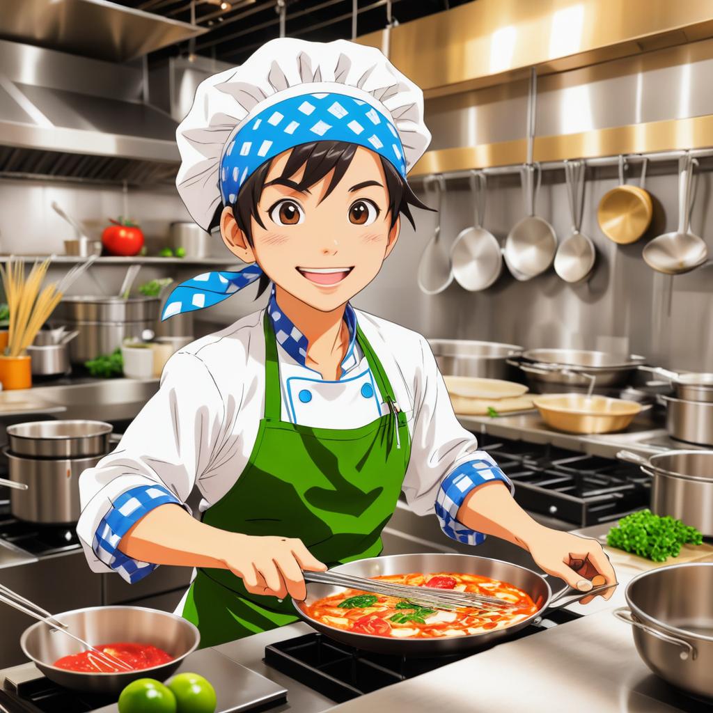 Cheerful Chef Creating Culinary Adventures