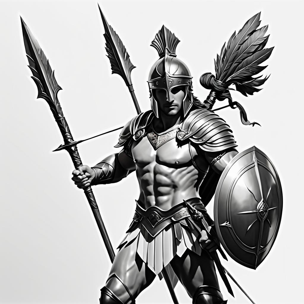 Epic Achilles: Detailed Fantasy Sketch