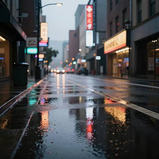 Photorealistic Urban Street at Dusk