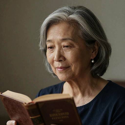 Hyper-Realistic Portrait of Silver-Streaked Woman