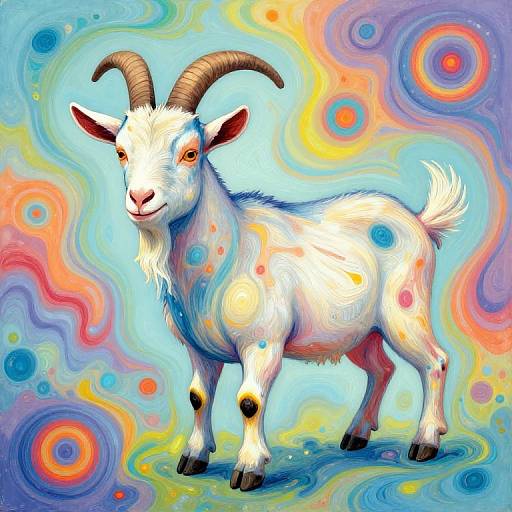 Abstract Goat Emotions in Color