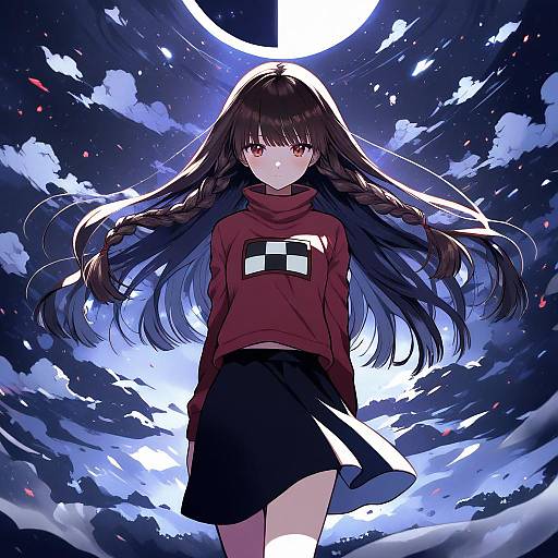 Illustration of Monoe, yume nikki in the style of Plum (arch)