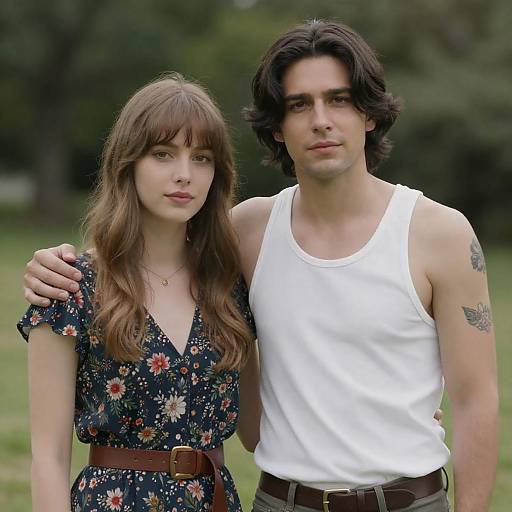 Casual Couple Portrait: Floral Dress & Tattoo