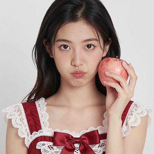 Portrait of Asian Woman with Red Dress