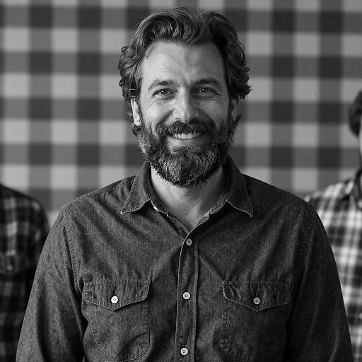 Smiling Bearded Man in Denim Portrait
