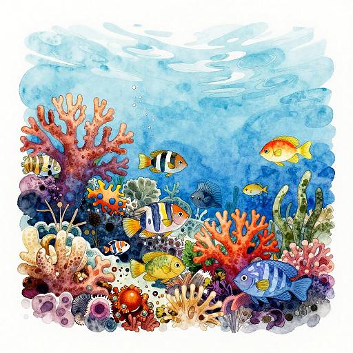 Serene Underwater Coral Reef Illustration
