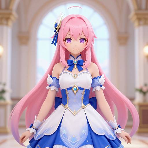 Anime Girl in Celestial Fantasy Dress