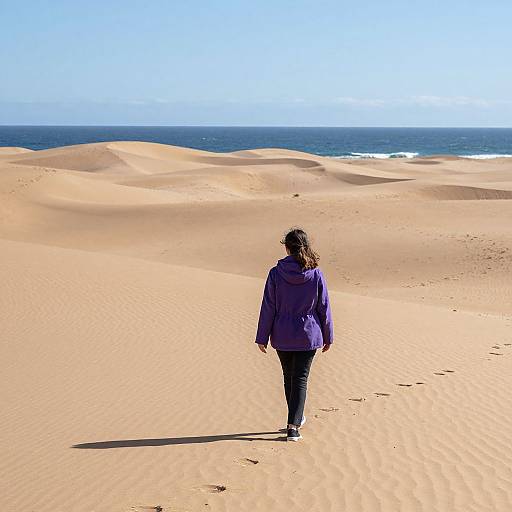 Woman Walking in Baja Sand Dunes