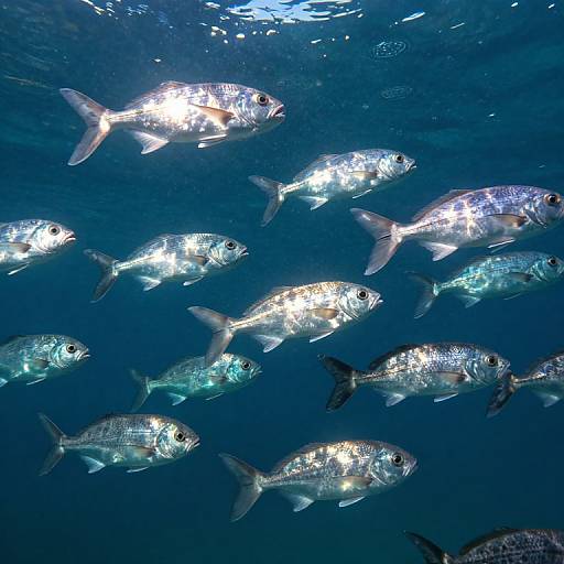 Glistening Silvery Fish Swimming Gracefully