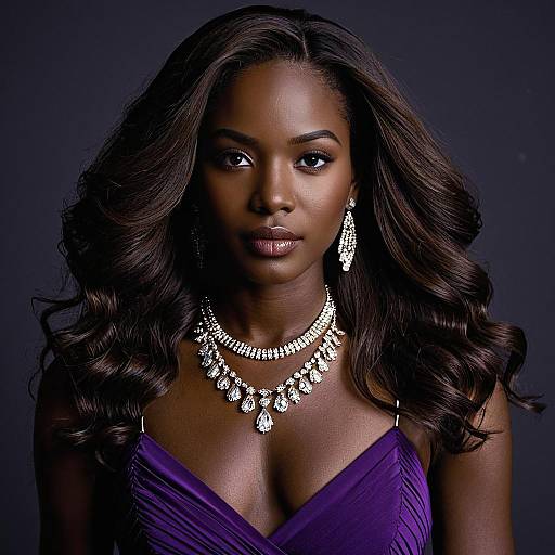 Elegant African American Woman with Jewelry