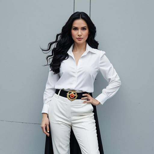 Woman in White Blouse and Dark Tailored Pants