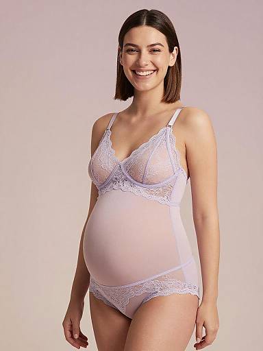 Pastel Maternity Lingerie Fashion Portrait