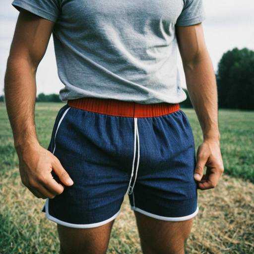 Man Wearing Boxer Style Shorts Outdoors