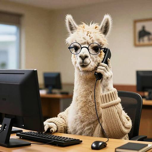 Angry Llama Making Tech Support Call