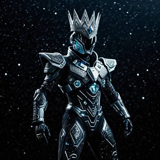 Futuristic Cosmic Performer in Diamond Crown Suit