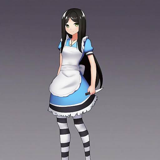 Illustration of Alice liddell (american mcgee's alice), american mcgee's alice in the style of Cowfee