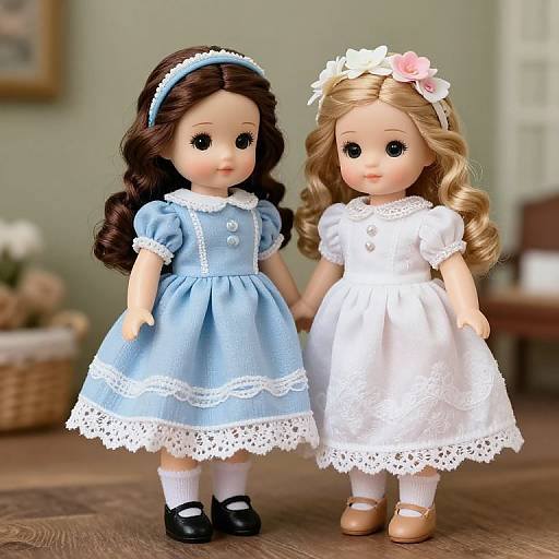 Vintage Doll in Floral Dress