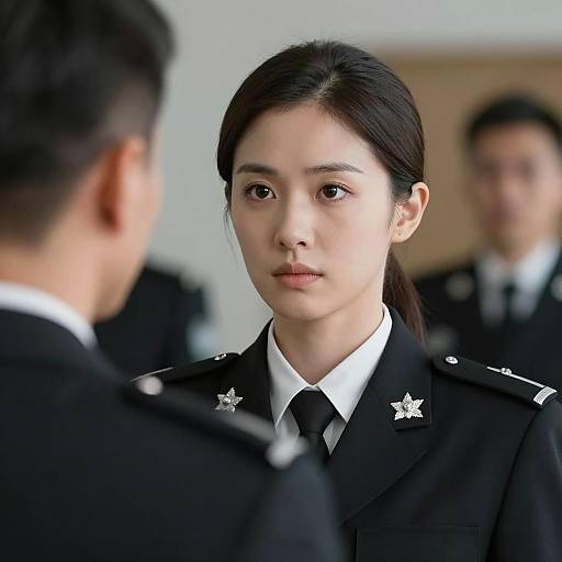 Serious Encounter in Military Attire