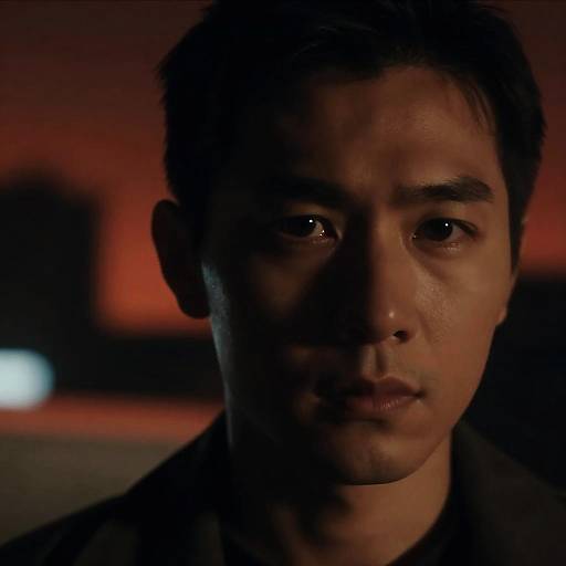 Intense Close-Up of a Man's Face