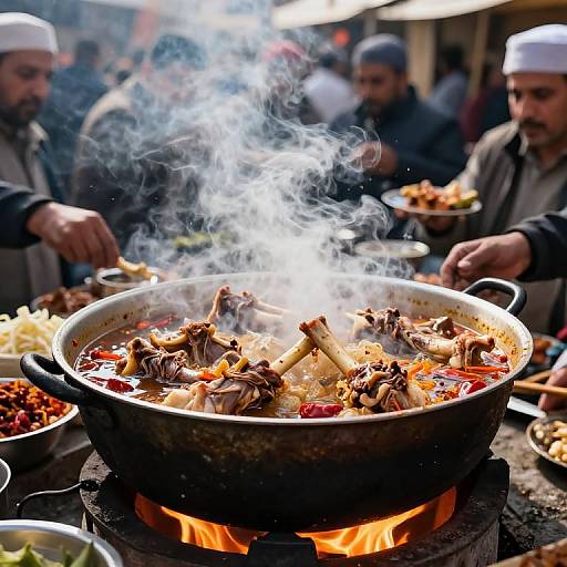 Traditional Lamb Shank Cooking Scene