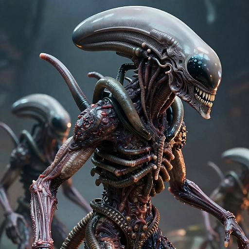Xenomorph Transformation Stages Close-Up