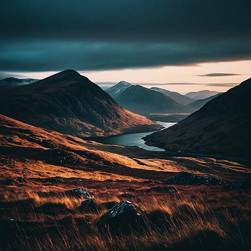 Twilight Landscape of Scottish Highlands