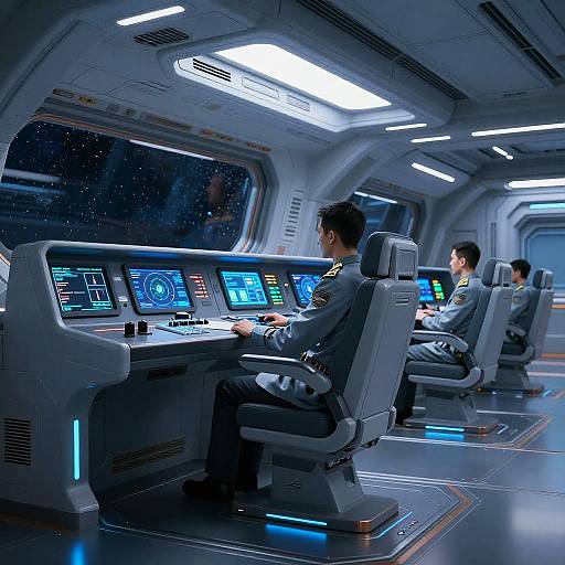Futuristic Starship Bridge Interior
