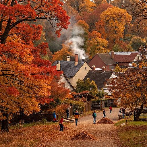 Autumn Village Moradas in Warm Light