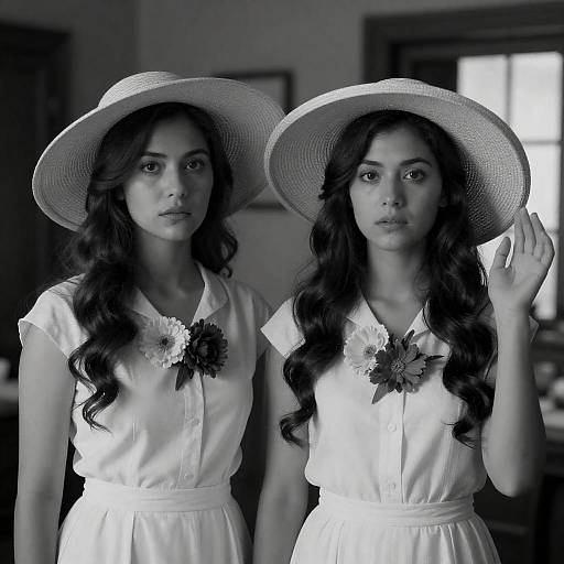 Vintage Elegance: Black-and-White Portrait