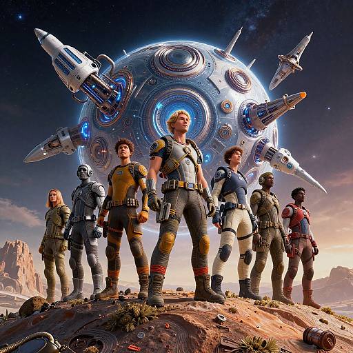 Humans Overcoming Challenges on Alien World