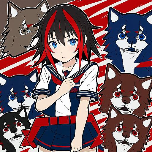 Illustration of Guts (kill la kill), kill la kill in the style of Ramudia (lamyun)